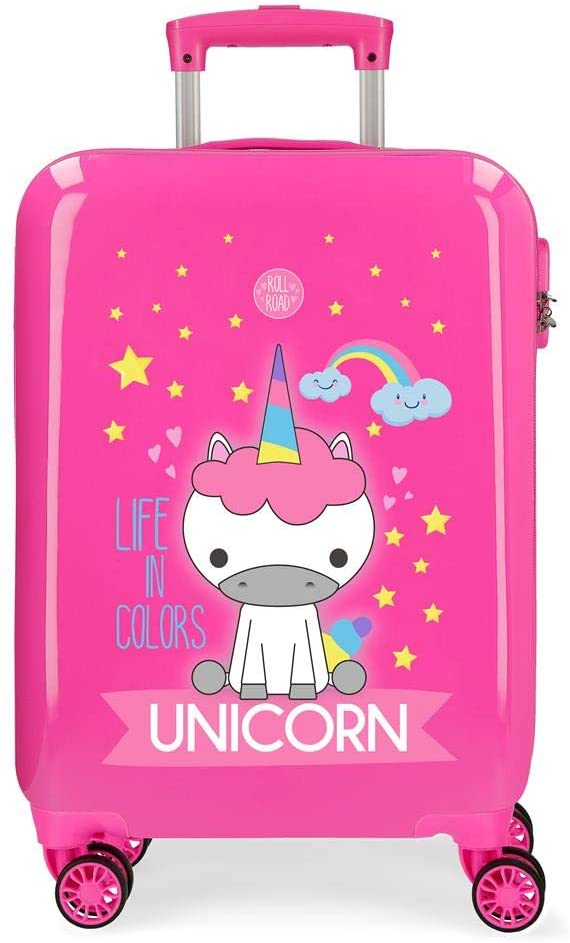 roll road valise trolley rose licorne