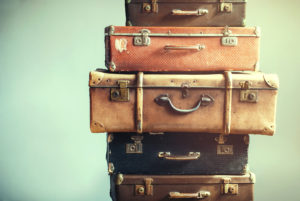 vintage ancient luggage suitcases ancient shabby